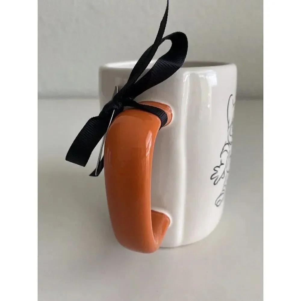 Rae Dunn Disney Snow White “DOC”‎ Double Sided Mug 7 Dwarfs Orange NEW
